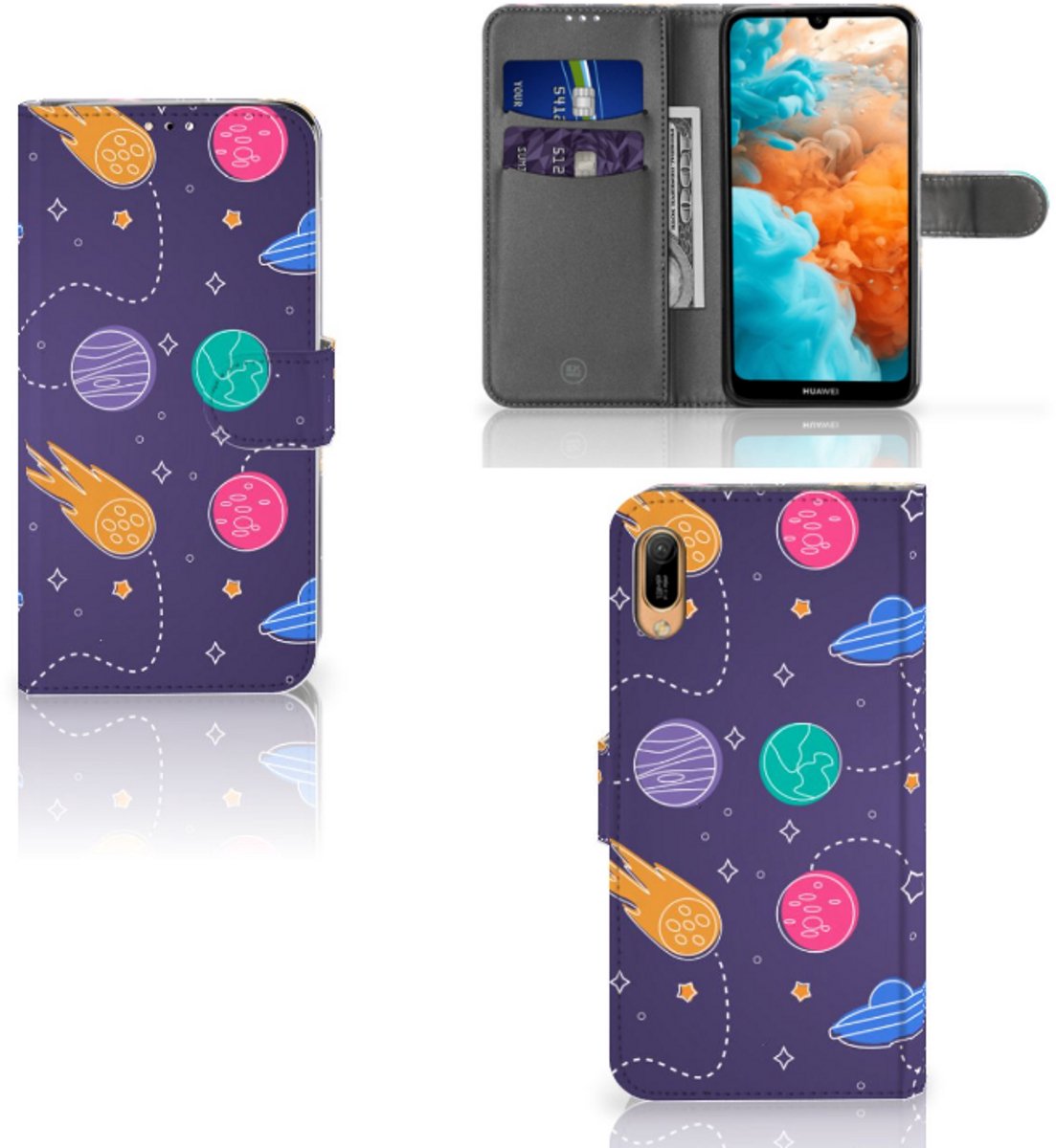 Huawei Y6 (2019) Wallet Case met Pasjes Space