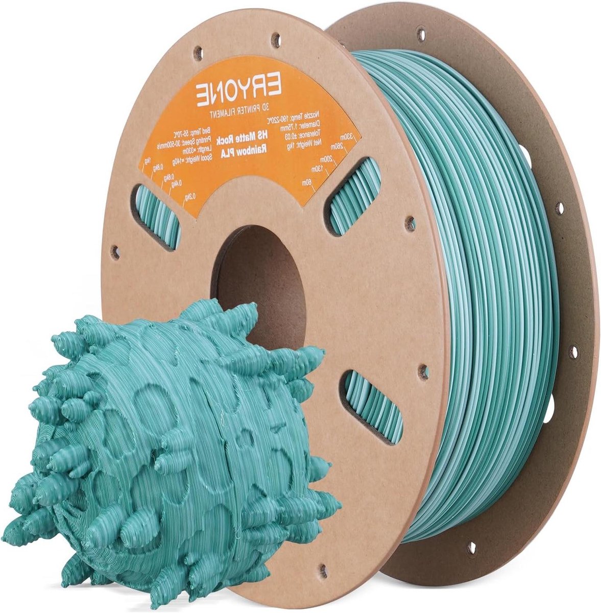 PLA Filament - 3D Print Materiaal - 3D Printen - Matte Twist Kleurverloop - 1kg 1.75mm - Frosted Mint