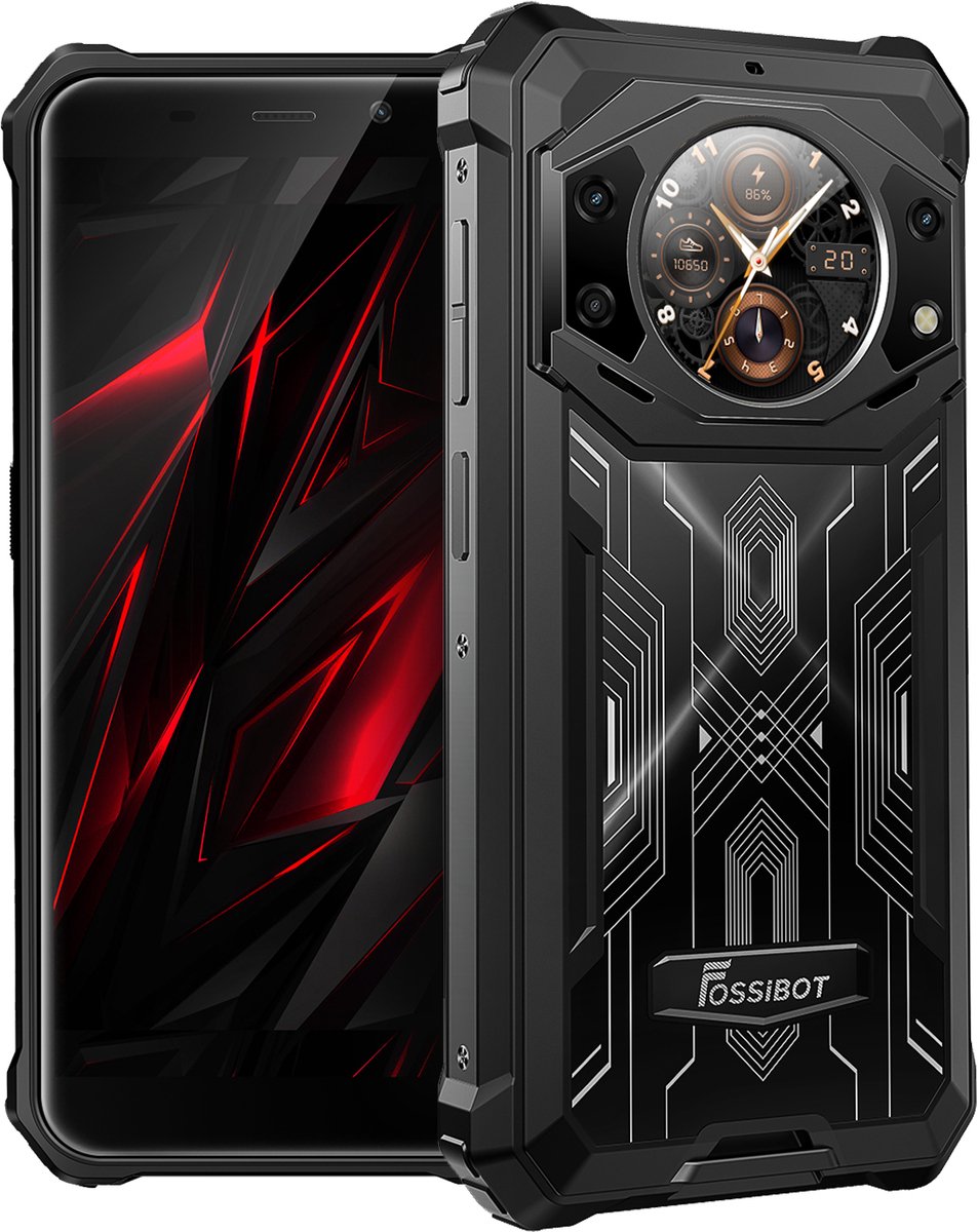 FOSSiBOT F101 Pro Robuuste Smartphone - Dual SIM - 8 GB RAM - 128 GB ROM - 10600mAh - 5,45 inch HD+ IPS Scherm - IP68 Waterdicht Telefoon - GPS,NFC,OTG -zwart
