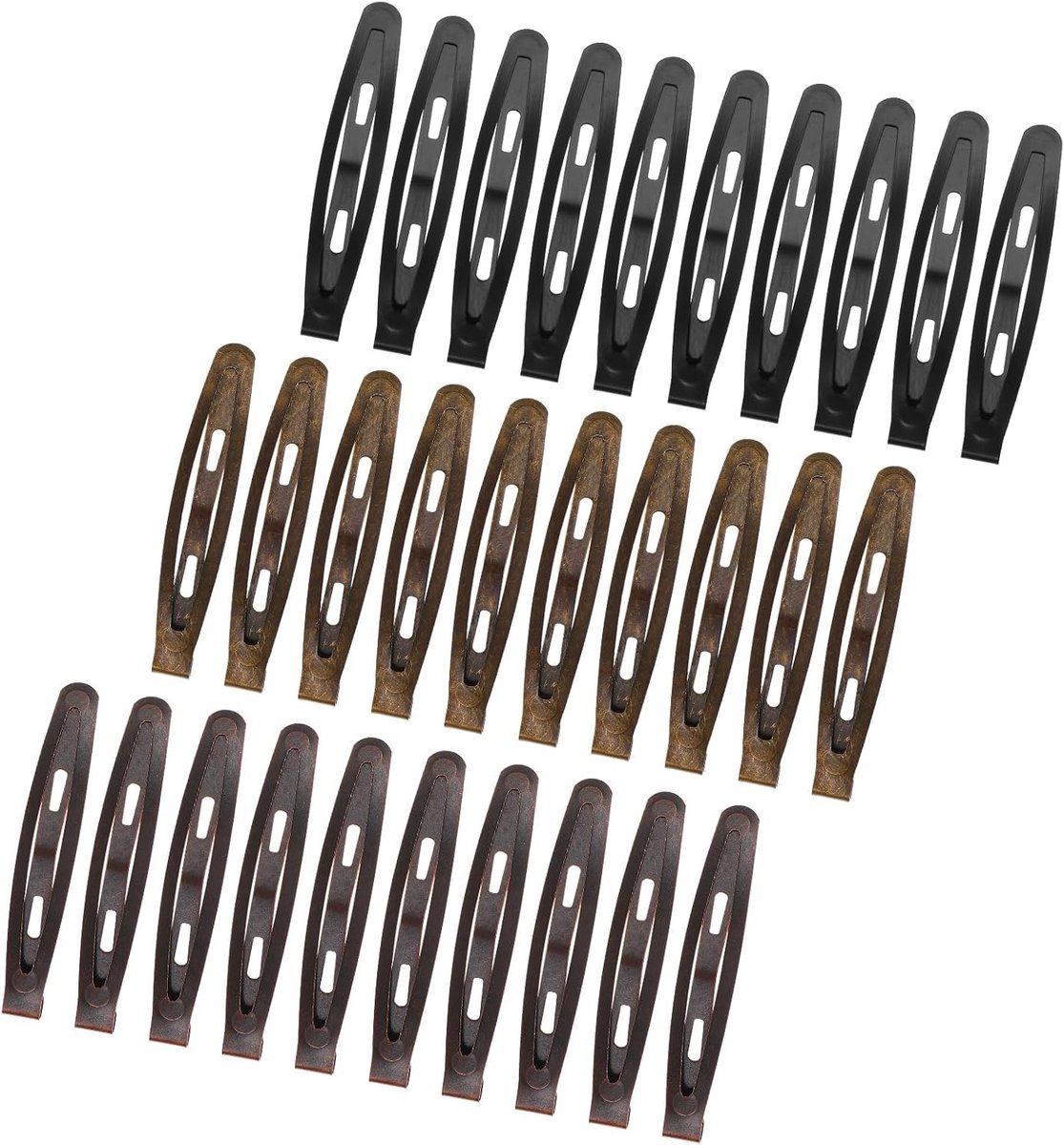 30 Pcs Snap Haarclips van 6 cm - Metalen Haaraccessoires voor Styling, Niet-Slip Haarclips voor Meisjes en Vrouwen