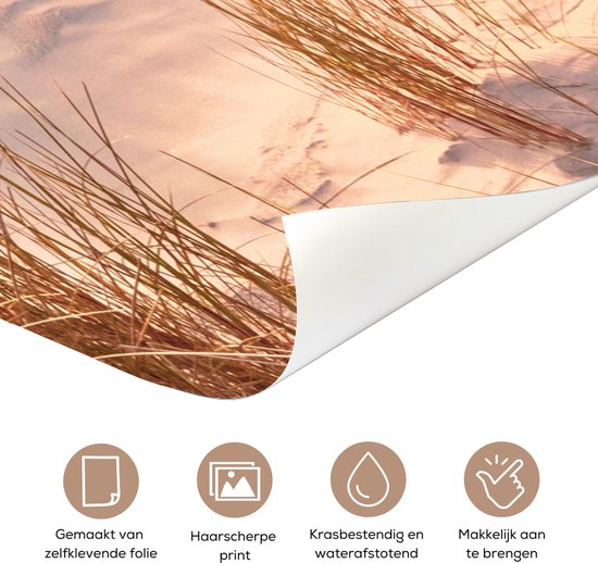 Sticker pour porte Dune - Plantes - Coucher de soleil - Plage - Mer - 85x215 cm - Affiche de porte