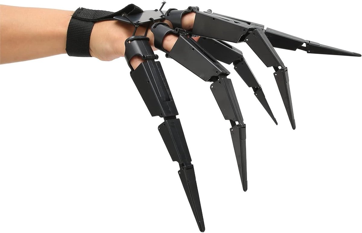 Articulated Finger Extensions voor Halloween, 3D Geprinte Skelet Handen, Griezels, Klauwen en Decoratie voor Feestjes, Geschikt voor Alle Vingerformaten, Draagbare Halloween Accessoires