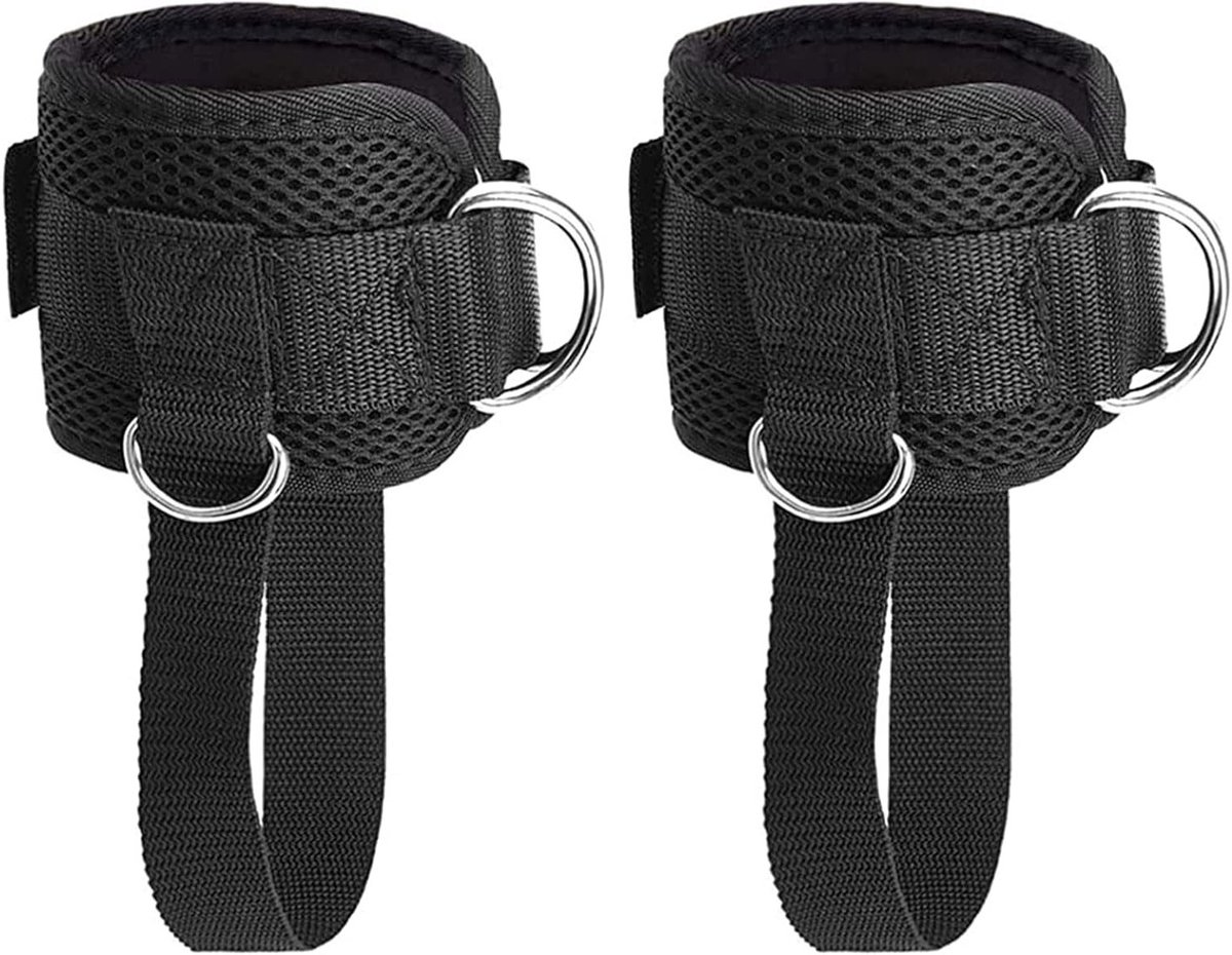 Verstelbare Ankle Strap voor Fitness Kabelmachine - Ideaal voor Thuis en Sportschool, Geschikt voor Mannen en Vrouwen, Zwart