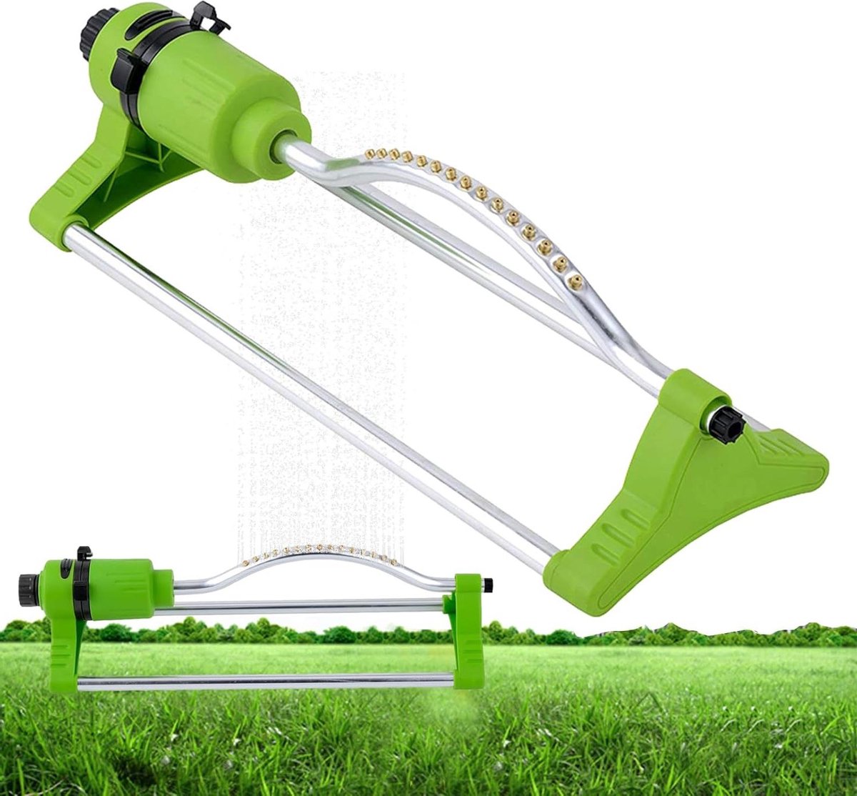 Oscillerende Gazon Sprinkler - Tuinsproeier Beregeningssysteem - Gazon Besproeien - Gelijkmatige Waterverdeling - 46 x 15 x 14 cm - Grijs