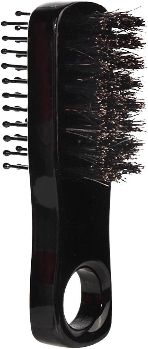 Baardborstel - Baardkam Snorborstel - Baardverzorging - Dubbelzijdig - 10 x 45 cm - Zwart