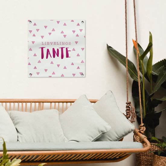 Posters de jardin Proverbes - 'Tante préférée' - Citations - 50x50 cm - Toile jardin - Affiche extérieure