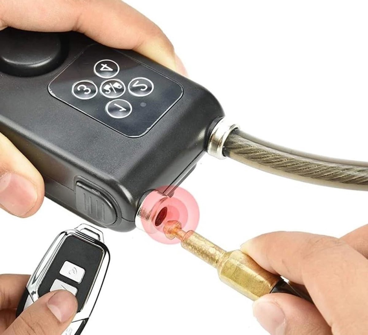 Slimme Fietsslot met Alarm - Draadloos, Waterdicht en Schokbestendig - 33 Inch Kabel voor Fiets, Motor en Scooter Veiligheid – foto 4