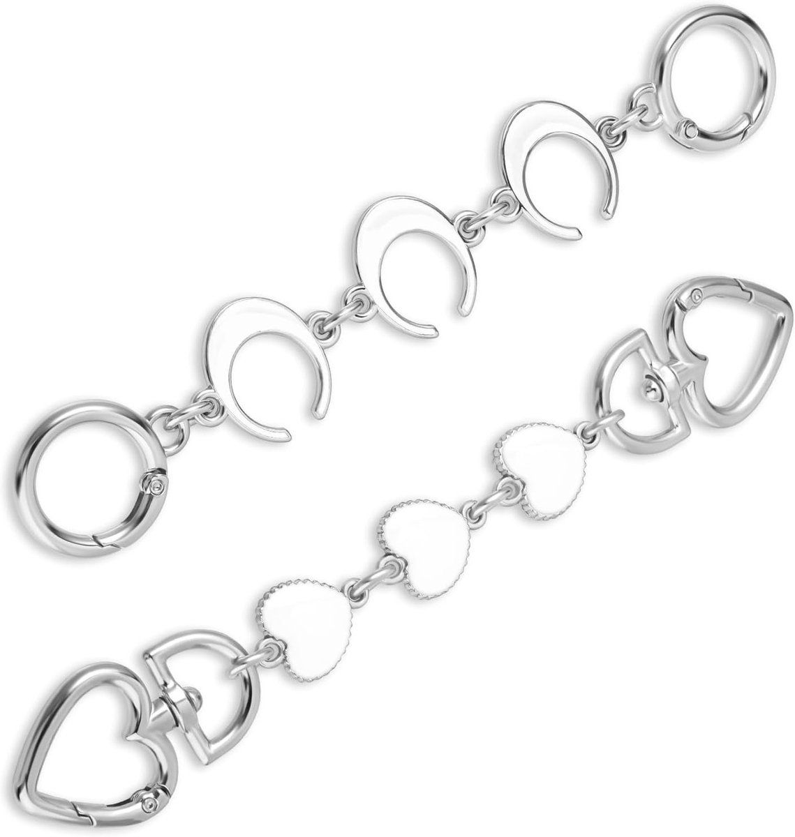 Set van 2 Korte Metalen Kettingen voor Handtassen en Portemonnees - Verlenging voor Tasriemen en Clutch Handgrepen