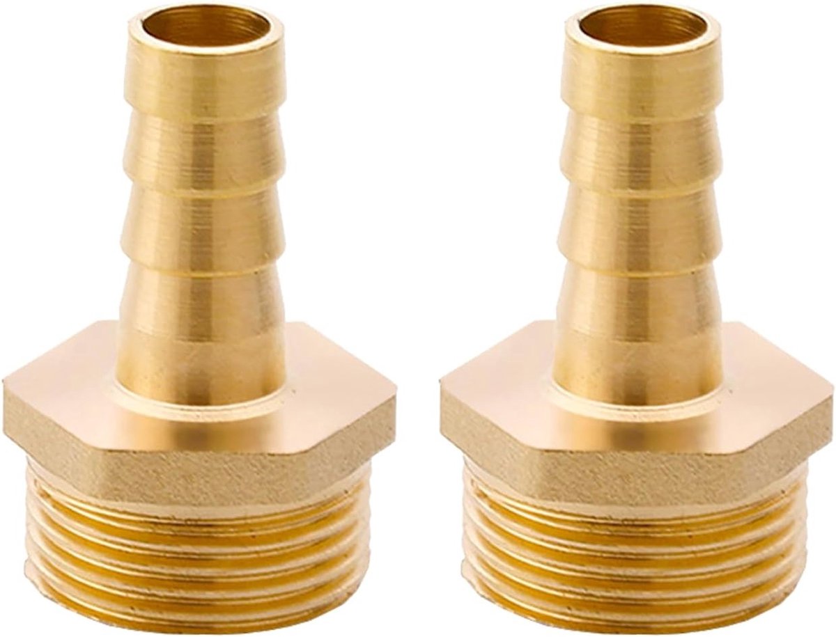3/4 Inch Mannelijke Draad x 12mm Barbed Slangverbinding, Messing Slangtuit Koppeling Adapter voor Tuinaccessoires (2 Stuks)