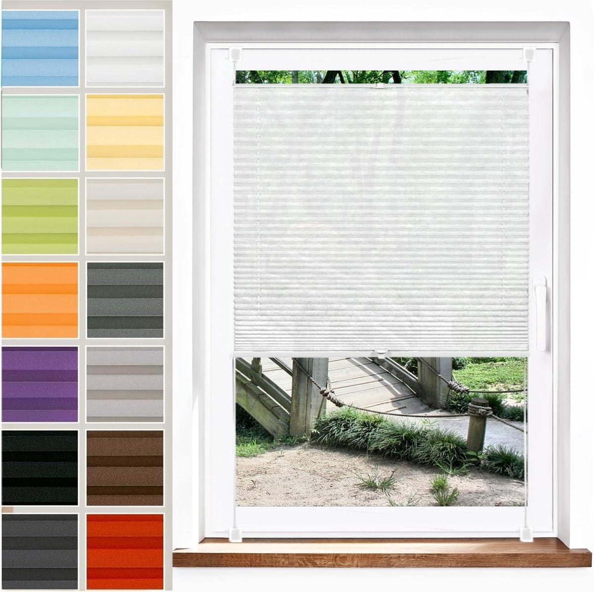 Plissé Gordijn - Jaloezie Vitrage - Inkijk Weren - Lichtdoorlatend - 20 x 110 cm - Wit