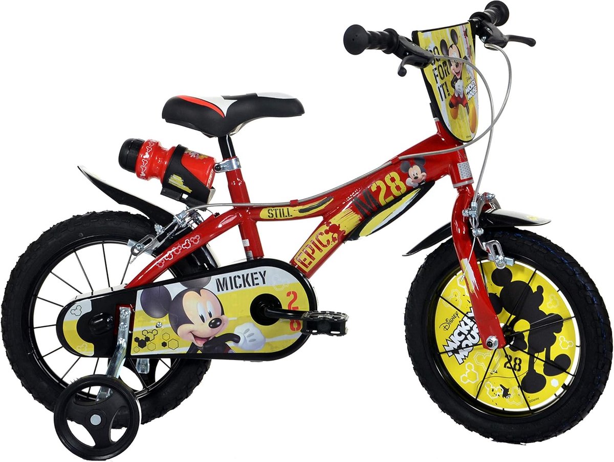 Stoere Kinderfiets Jongens 14 Inch Rood met Zijwielen