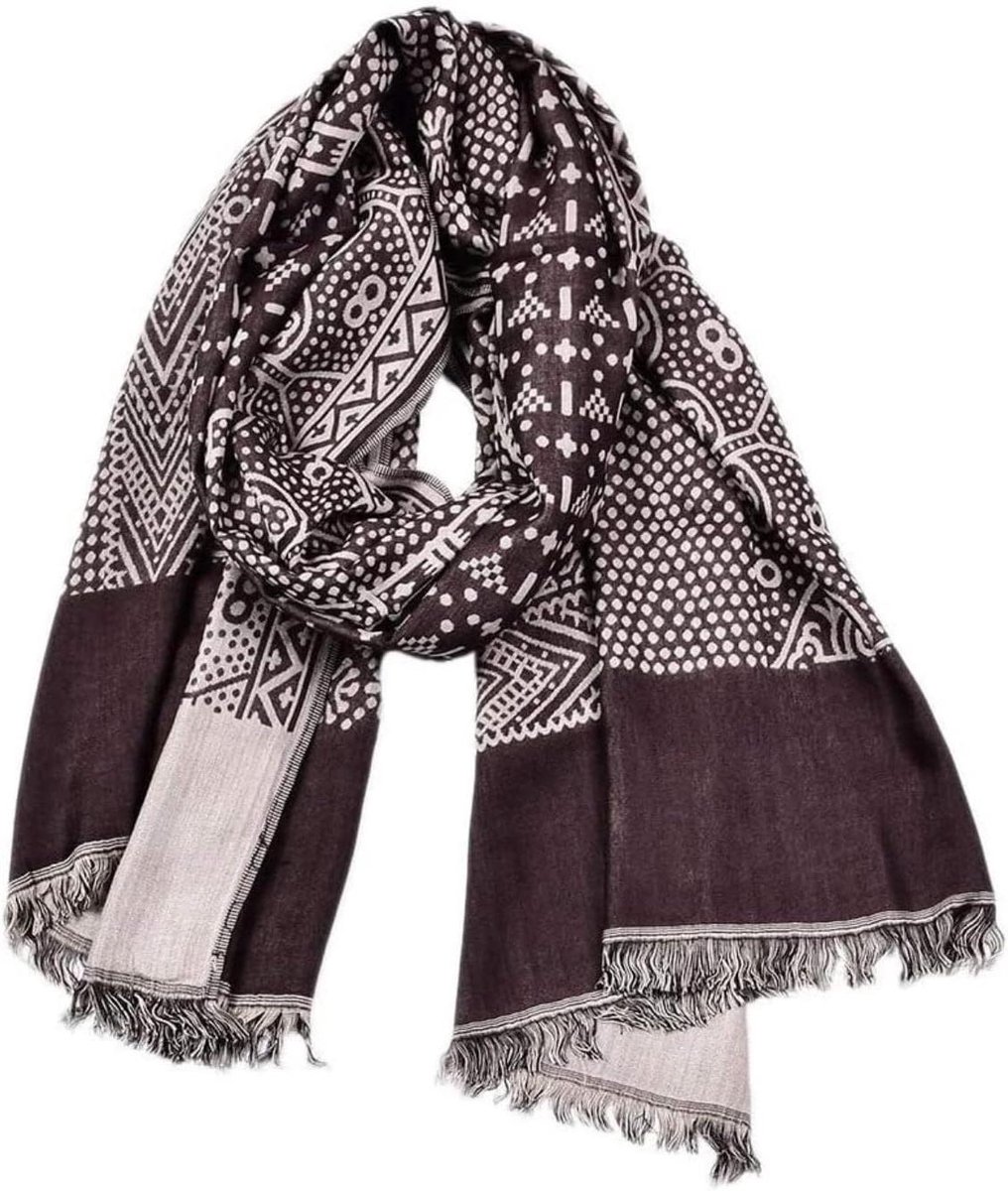 Linnen Sjaal - Etnische Stola - Warmte en Stijl - Met Franjes - 65x195 cm - Niet gespecificeerd