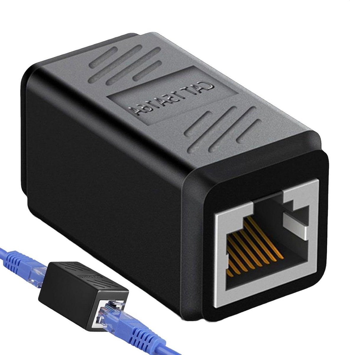 RJ45 Connectoren - Ethernet Koppeling - Netwerk Uitbreiden - Vrouwelijk naar Vrouwelijk - 3 Stuks - Zwart