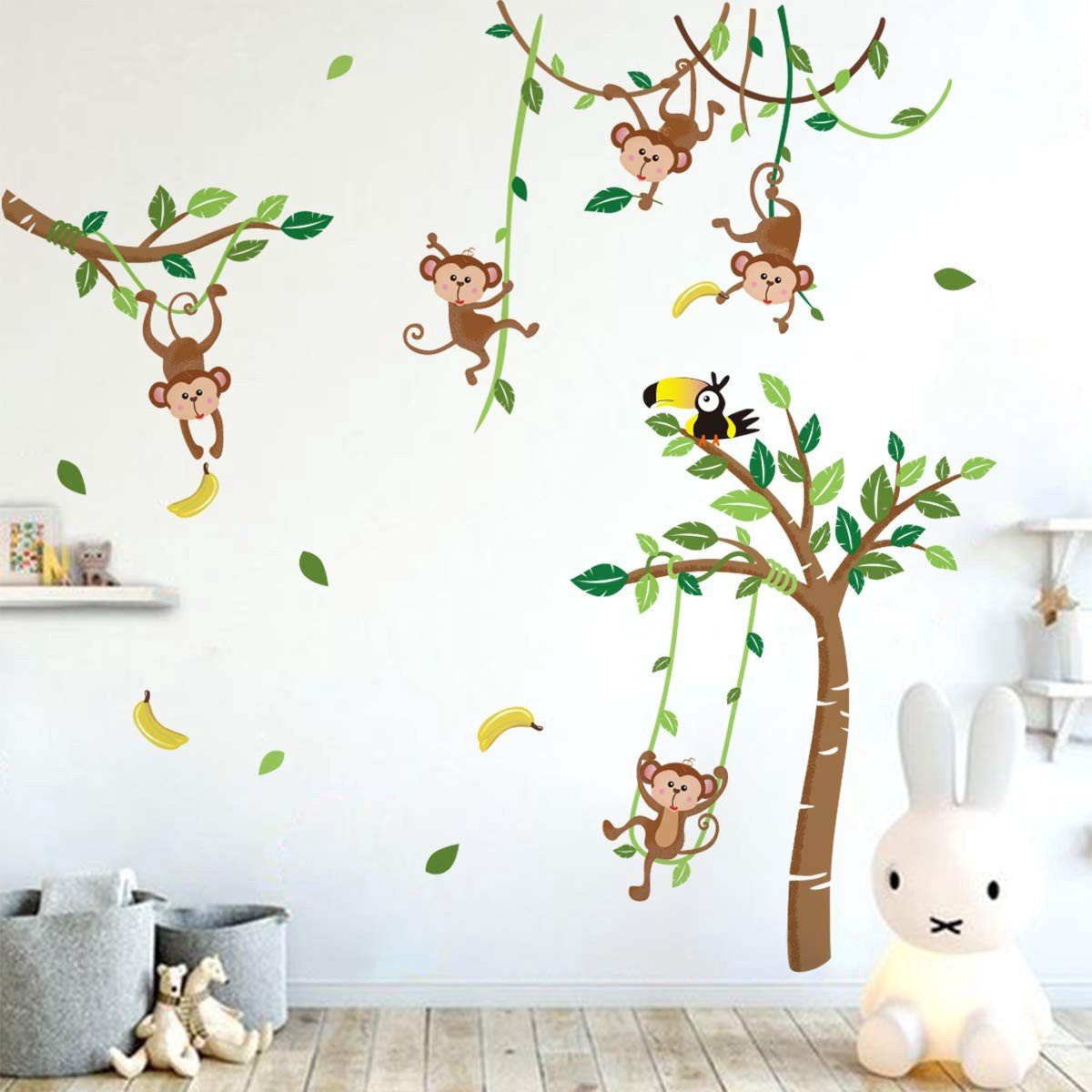 Cosensi- Muursticker Jungle - Muurstickers Kinderen - Wanddecoratie Babykamer - Dieren - Zelfklevend - Premium Kwaliteit
