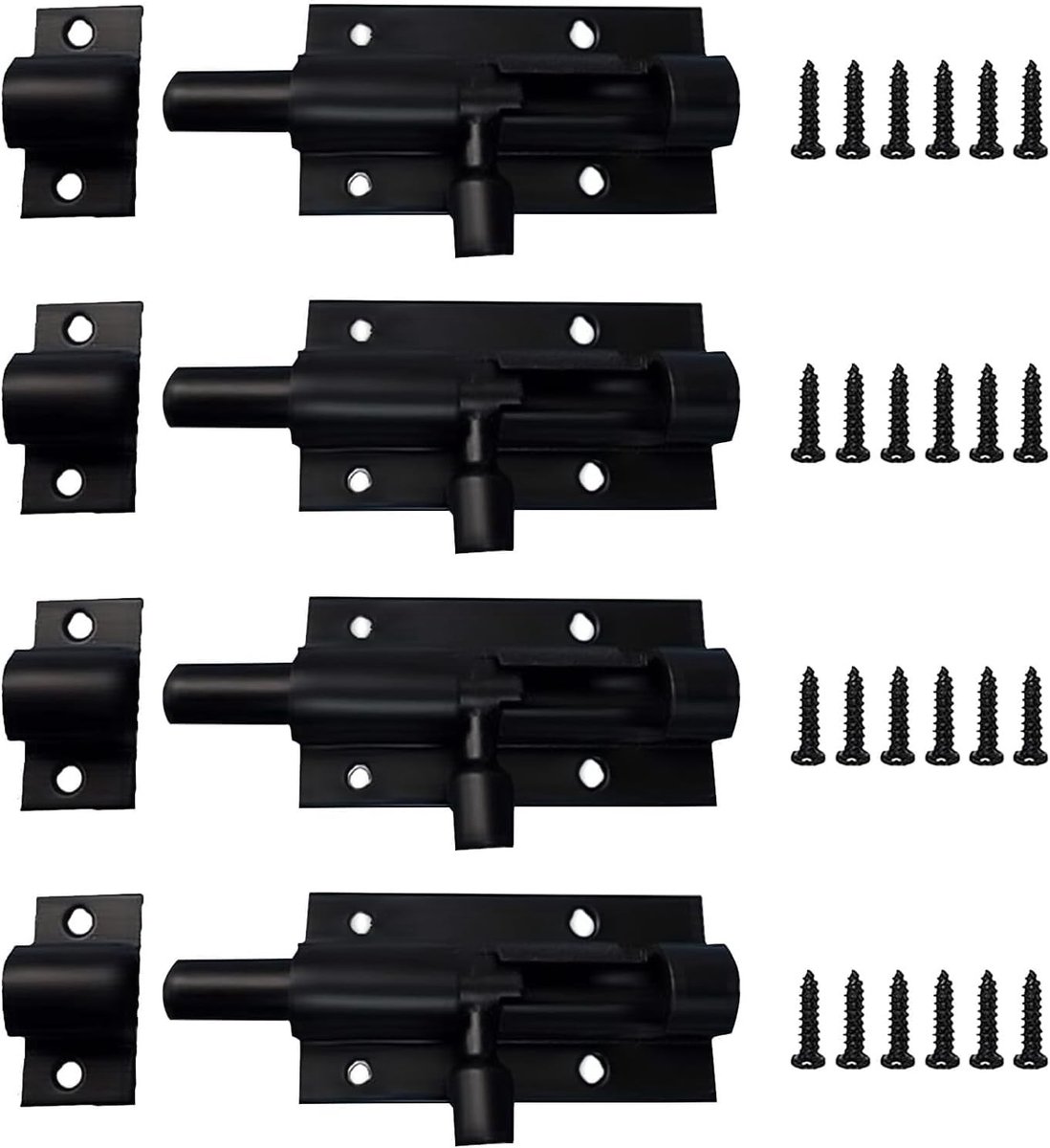 Cosensi- Deurgrendel 2 inch - Aluminiumlegering - Schuifgrendel - Zwart - 4 Stuks - Corrosiebestendig - Sluitsysteem