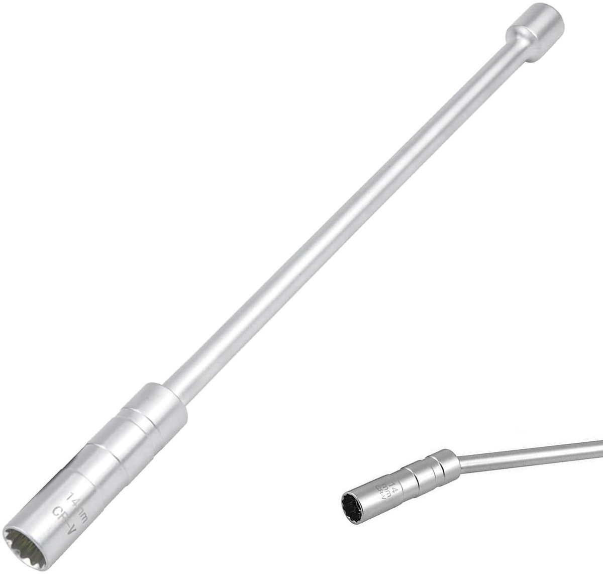 Cosensi- Bougiesleutel 14 mm - Magnetisch - 360° Draaikop - 32 cm Verlengsleutel - Chroom-vanadium-staal - Antislip Handvat - Bougietrekker