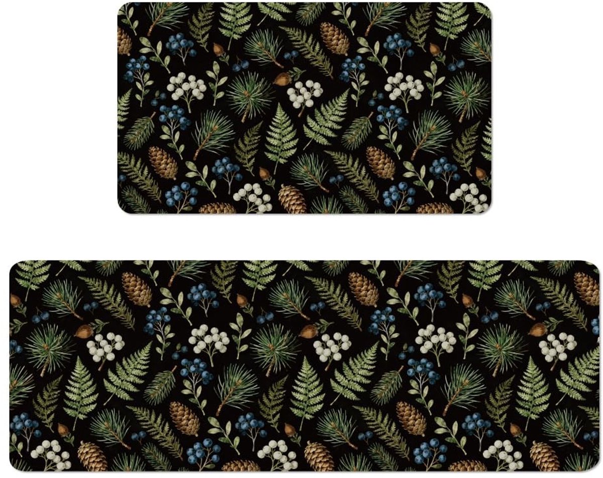 Cosensi- Keukenmat set van 2 stuks - Antislip - Rubber - Vloermat voor binnen - Decoratie - 43 x 76-120 cm - Duurzaam