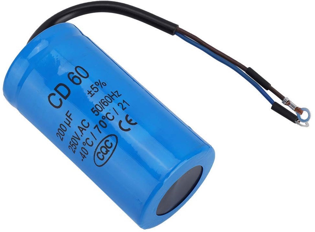 Cosensi- Motorcondensator 250 V 200 µF - Aanloopcondensator - Bedrijfscondensator - Hittebestendig - Slagvast - Duurzaam - Startcondensator