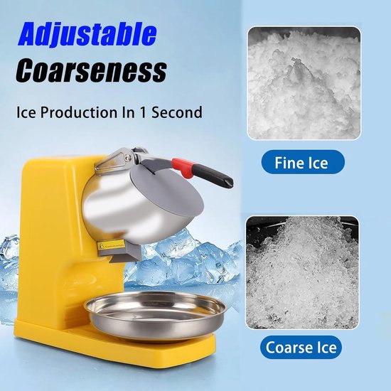 Elektrische Ijsbreker - Smoothiemaker IJsmachine - Cocktails Maken - Drie Bladen Systeem - 13 x 35 x 18.5 cm - Zilver — afbeelding 2