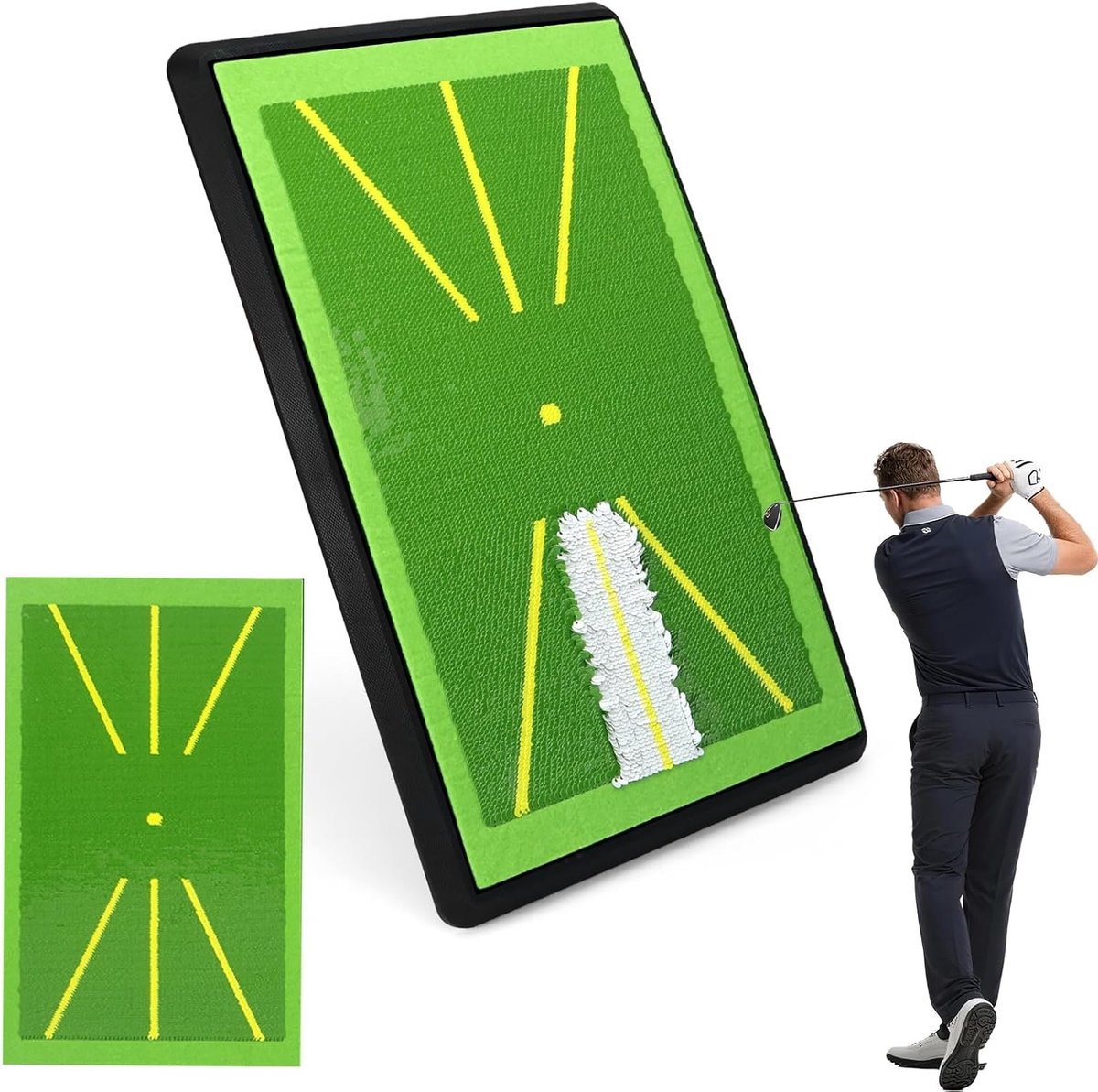 Verwisselbare 2-delige golfmat voor binnen en buiten, ideaal voor oefening en training