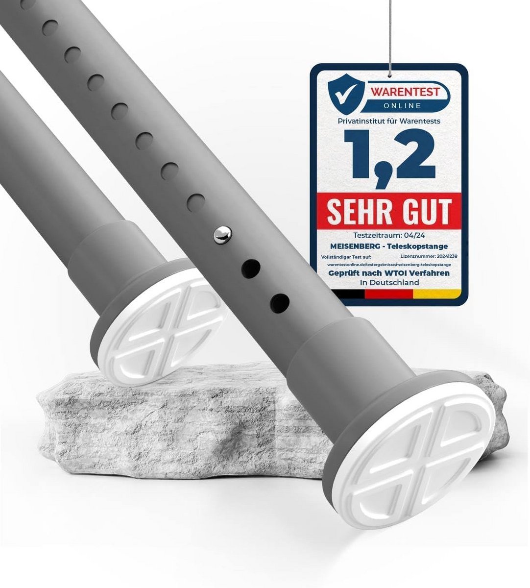 Uitschuifbare Gordijnroede Zonder Boren - Sterke Spanstang voor Douchegordijn en Garderobe (360-410 cm)