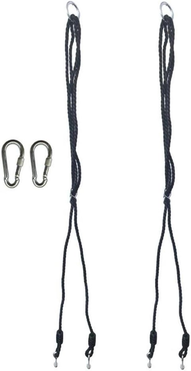 Schommeltouw Set - Speeltouw Touwen - Buitenspelen Tuin - Verstelbare Lengte - 1.8 Meter - Zwart