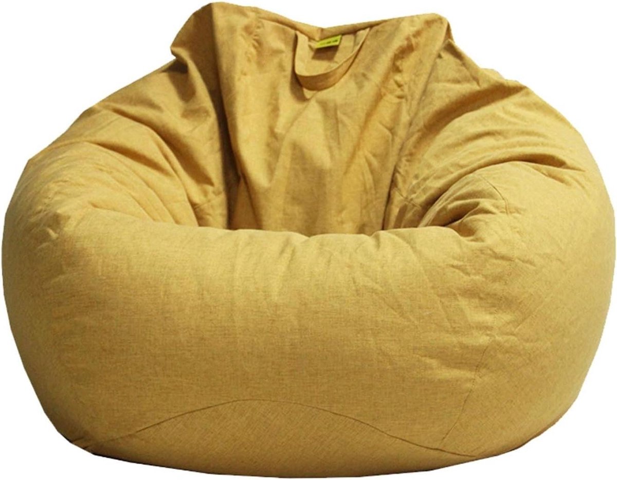 Zitzak met vulling - Comfortabele stoel - Ontspannen Zitten - Afneembare hoes - 105x120cm - Geel