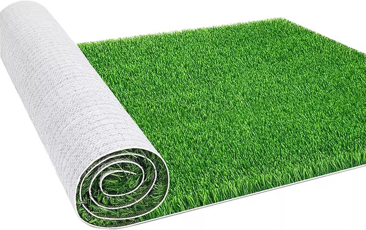 Kunstgrasmat - Decoratief gras - Buiten decoreren - Drainage gaten - 100 x 400 cm - Groen