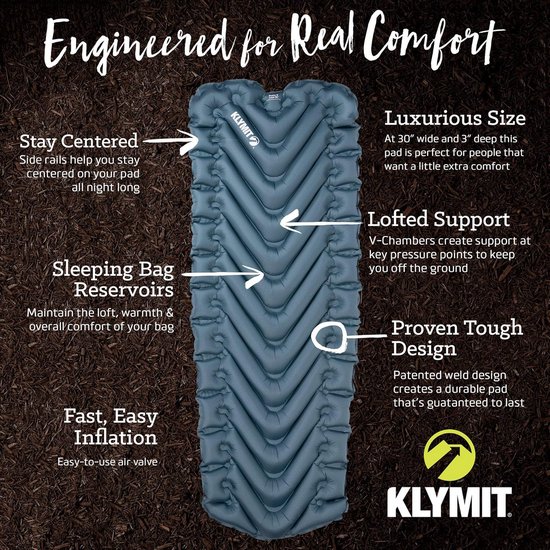 KLYMIT Static V Luxe SL - Extra Dikke Slaapmat voor Kamperen, Reizen & Backpacken van Klymit — afbeelding 3