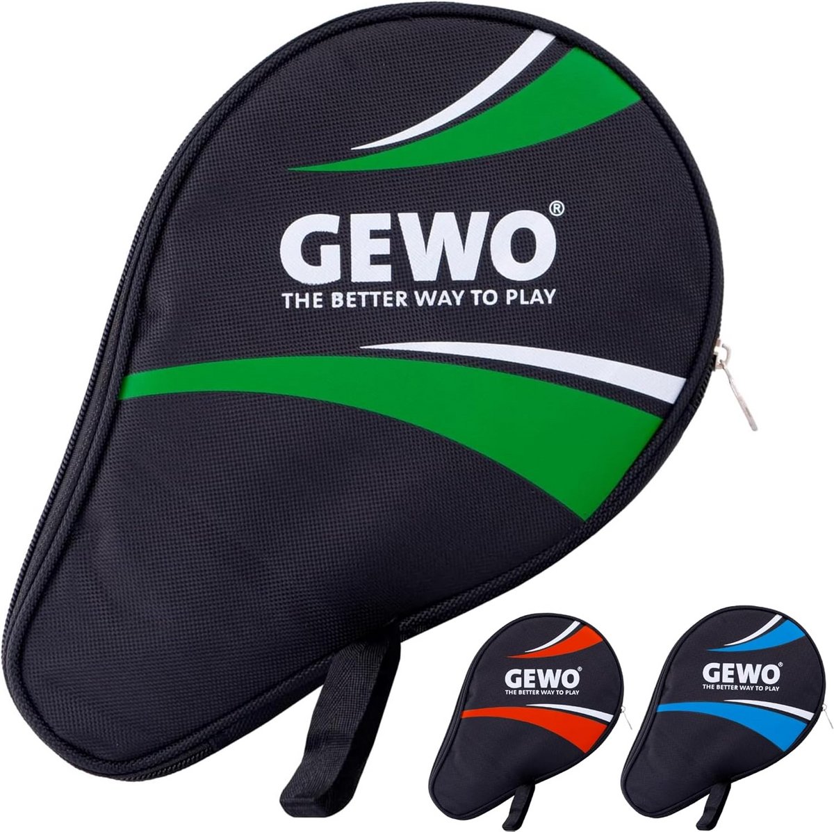 GEWO Ronde hoes Master met balvak - Robuuste tafeltennisbatjeshoes voor een racket en 3 ballen
