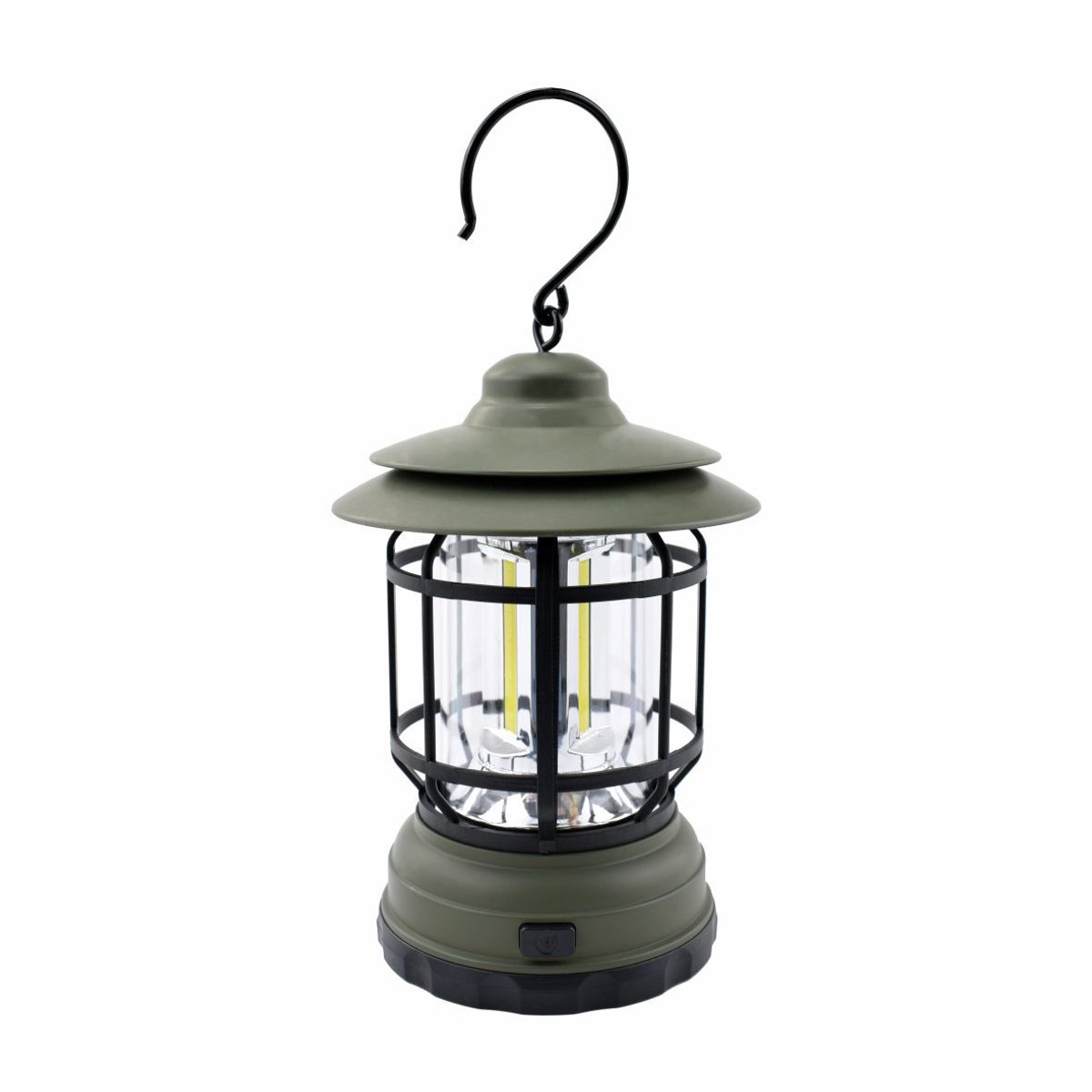 ZVD Retro Campinglamp met Ophanghaak - LED Stormlantaarn Oplaadbaar - Sfeerlicht voor Tent & Tuin - Draagbaar - Groen