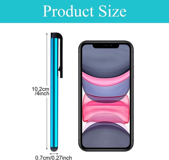 MTTproducts- Styluspen Hoge Precisie - Touchscreen Pen voor Tablet - Universele Styluspennen - Mobiele Telefoon Pen - 10 Stuks - Aluminiumlegering — afbeelding 3
