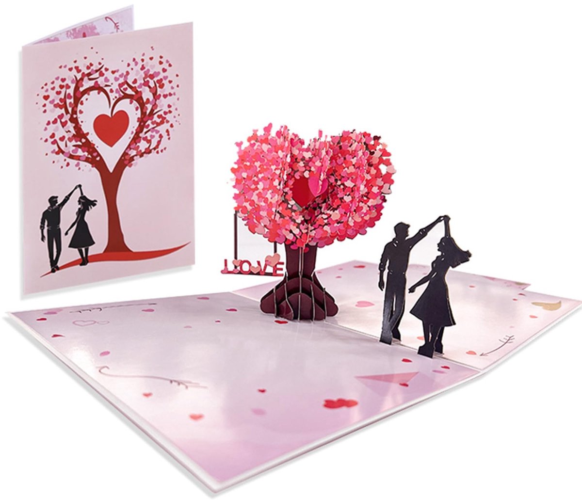 MTTproducts- 3D-Kaart - Bruiloftskaart - Valentijnskaart - Pop-up Kaart - Met Envelop - Hoogwaardig Papier - 20x15 cm