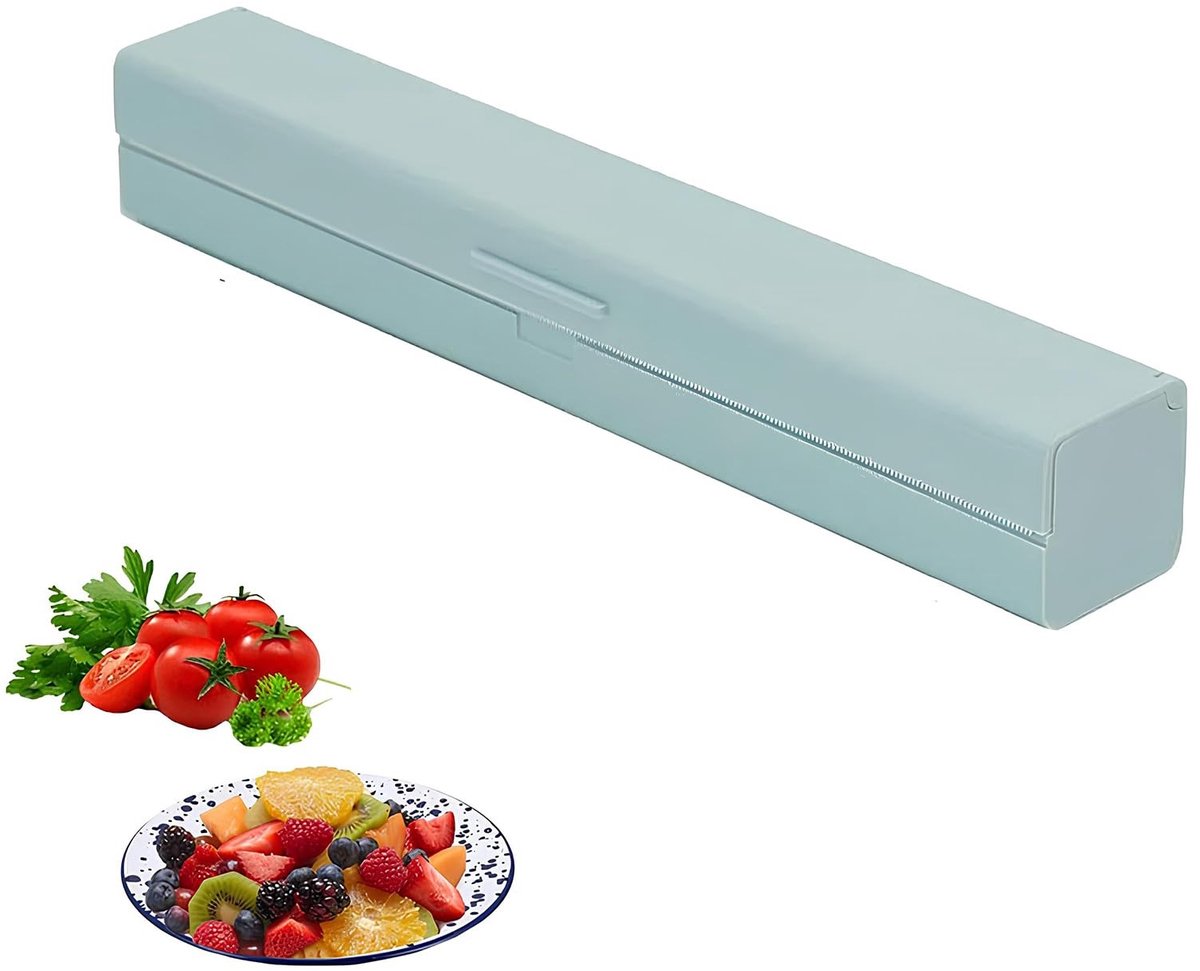 MTTproducts- Wikkeldispenser Antislip - Foliesnijder - Foliedispenser - Rollenhouder - Voedselverpakkingsdispenser - 5 x 5 x 32cm - Foliehouder
