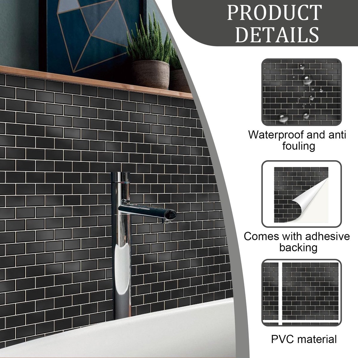MTTproducts- Tegelstickers 30 Stuks Waterdicht - Tegelfolie 15x15 cm - PVC Stickers - Keuken/Badkamer Decoratie - Wanddecoratie - Doe-Het-Zelf Decoratie - Muursticker