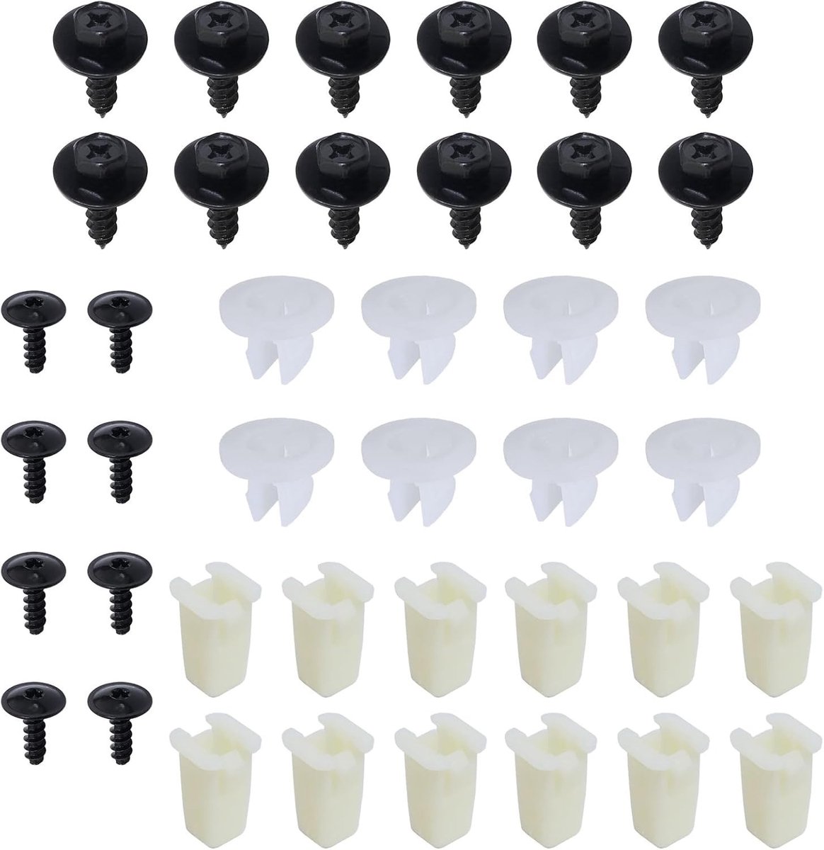 NTH products- Bevestigingsclip set 40 stuks - Kunststof/Metalen Ringen - Schroeven - Auto Clips - Compatibel met Ford MK6 2002-2008 - Hoogwaardig en Slijtvast - Autoclips