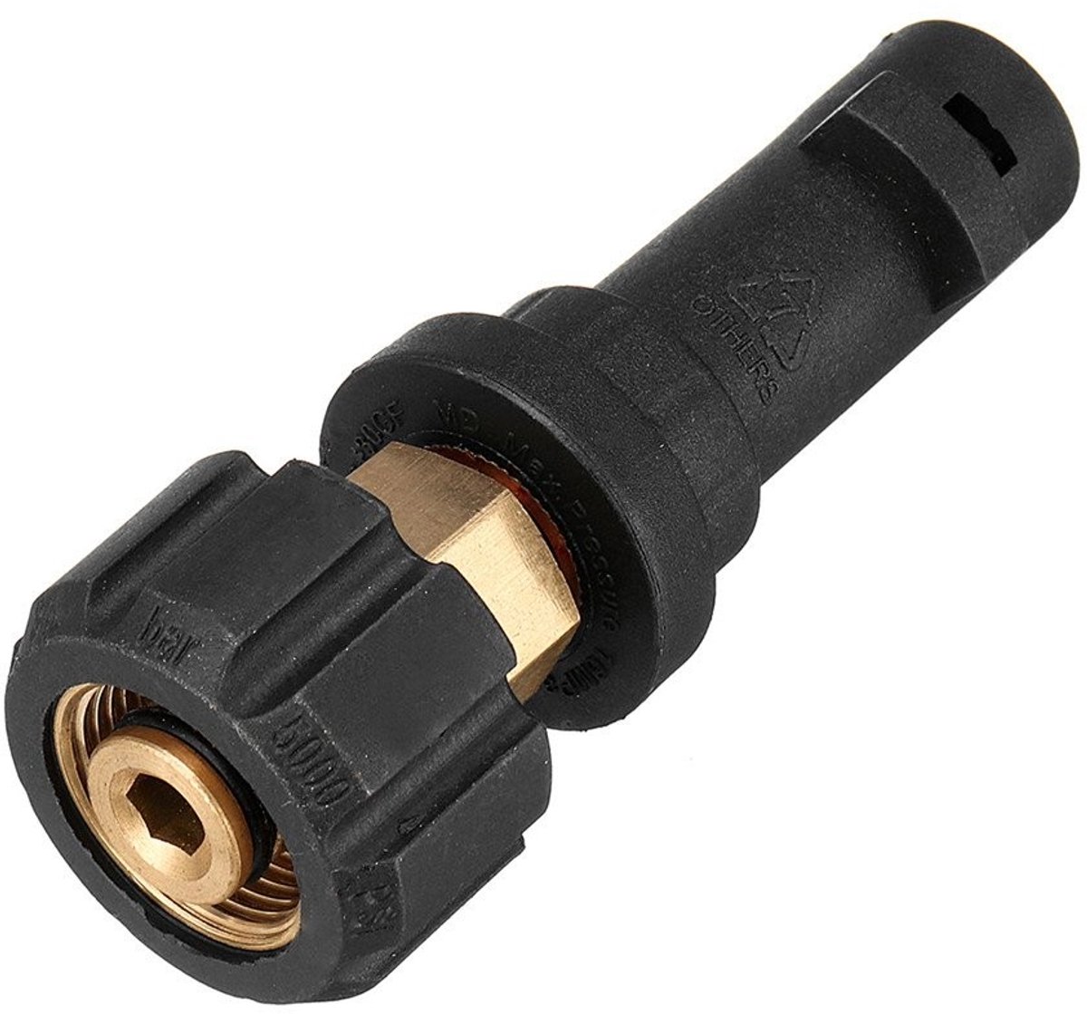 MTTproducts- Conversie Fitting M22 - Drukreiniger - Compatibel met Karcher K K2 K3 K4 K5 K6 K7 - Maximale druk 3000PSI - Koper/ABS - Eenvoudig te installeren