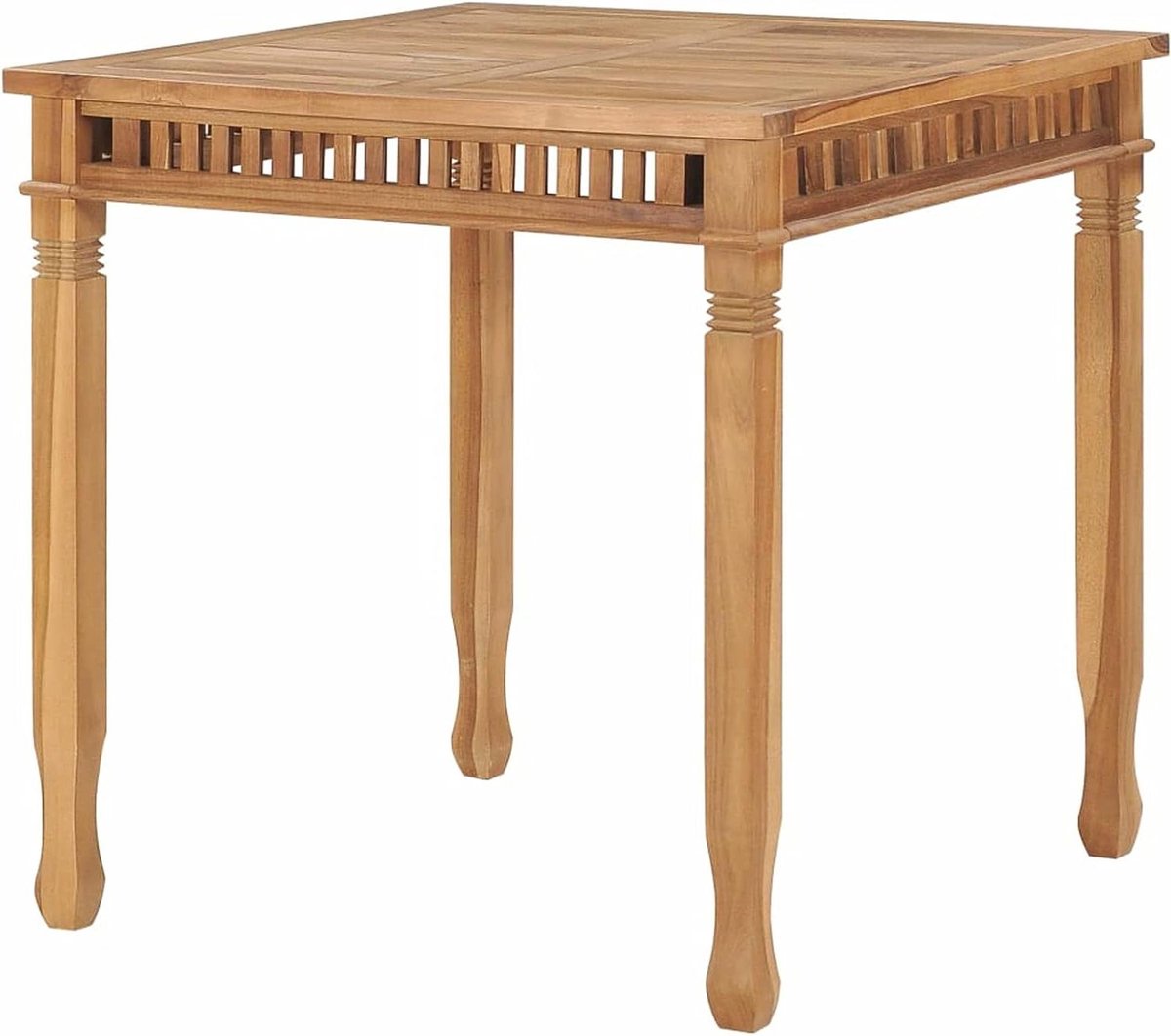 Tuin Eettafel - Bistro Tafel - Buiten Dineren - Massief Teakhout - 80 x 80 cm - Houtkleur