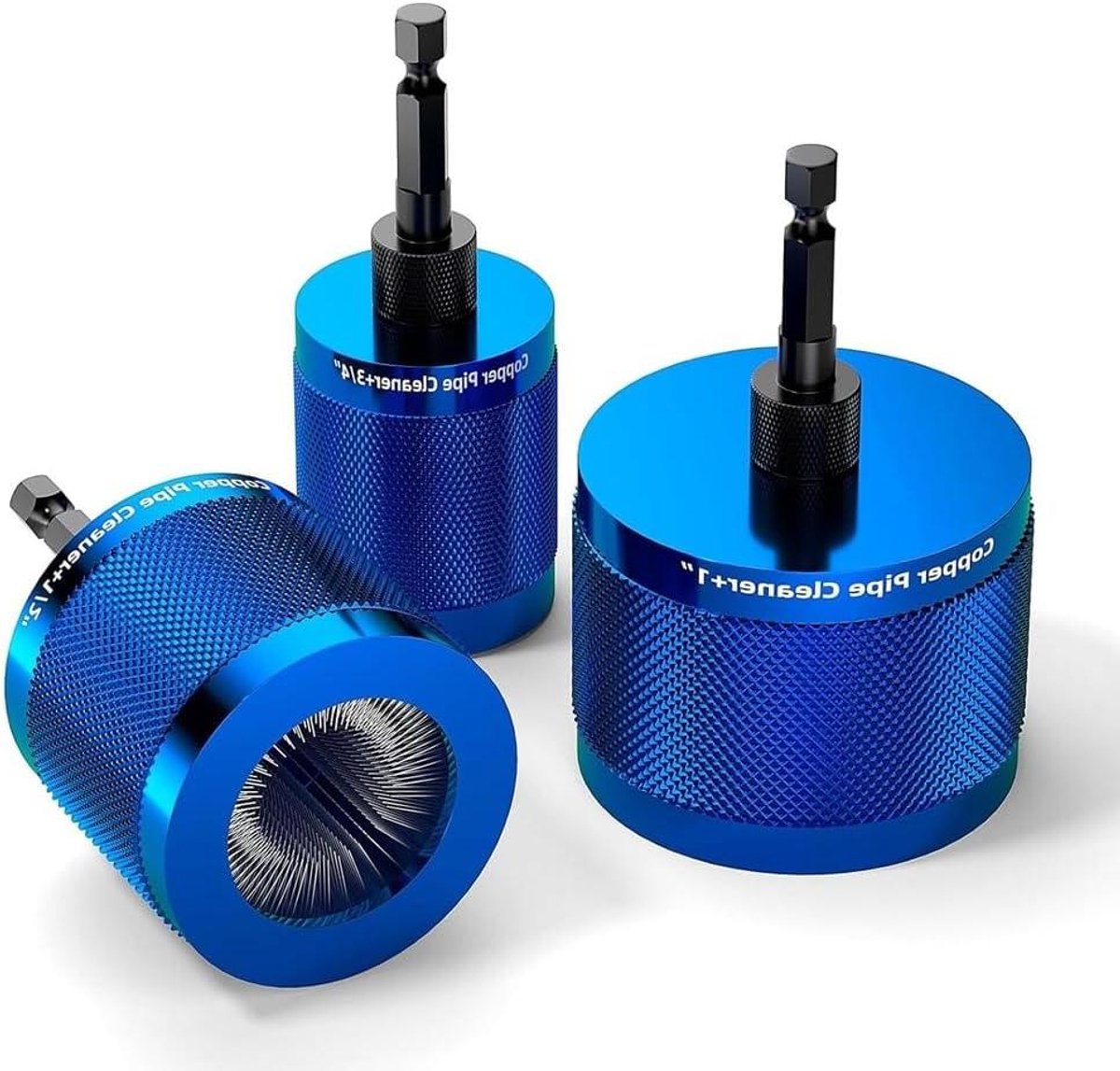 Loodgietersgereedschapset - Pijpreiniger Boorset - Leidingen Reinigen - Ruimtevaartaluminium Constructie - 3 Maten - Blauw