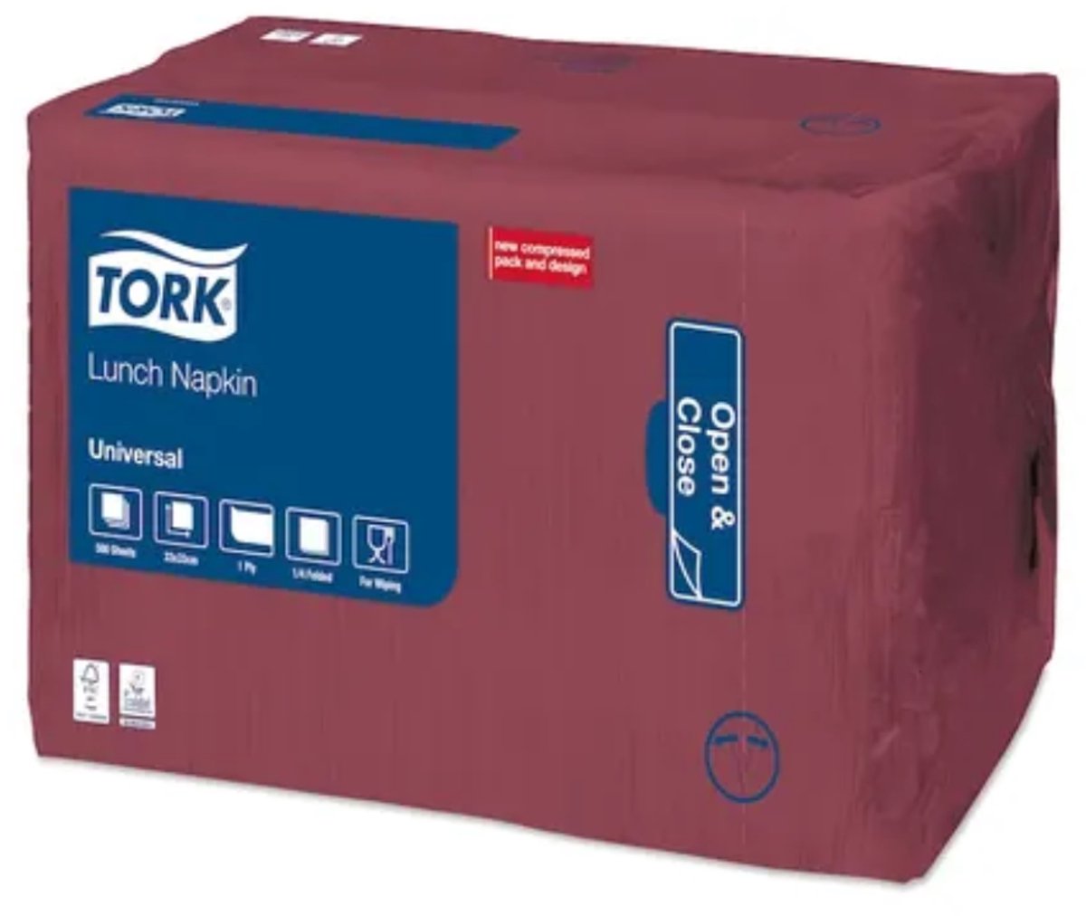 Tork 509306 lunchservet universal bordeaux 32,5x32,5 cm 1-laags 4000 stuks (509306)