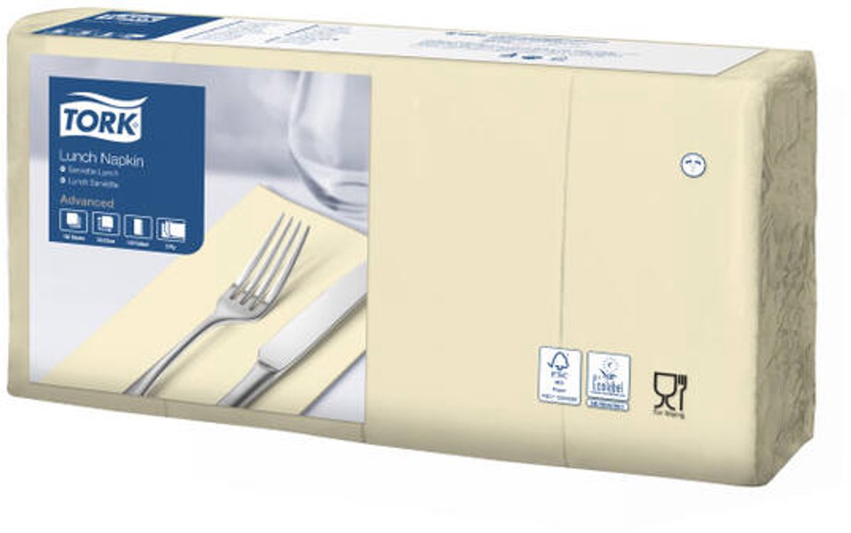 Tork 477882 soft lunchservet advanced champagne 33x33 cm 3-laags 1500 stuks (477882)