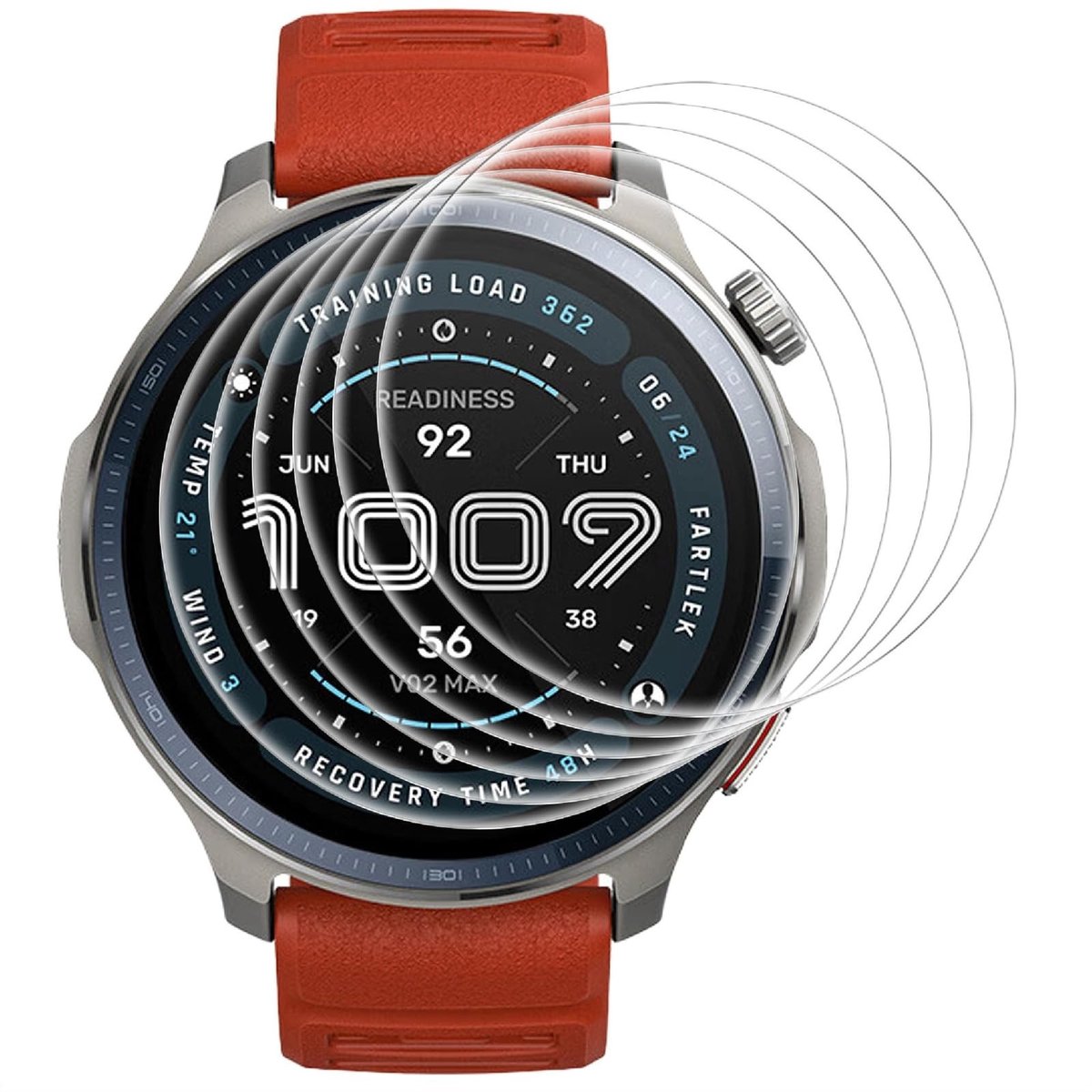 Dailygoods - Flexibele TPU Schermbeschermer voor Amazfit Balance 2 (2025) - Set van 6
