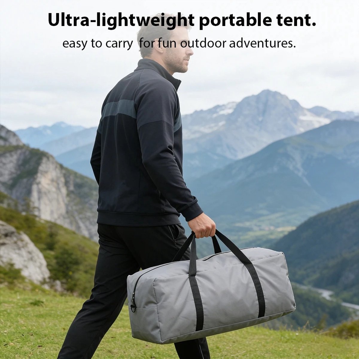 Tent - Campingtent - Familietent - Kamperen - Camping - 4-6 Personen - 320x210x180 cm - Uitklapbaar Zonnedak - Snelle Opzet - Groen/Beige – foto 8