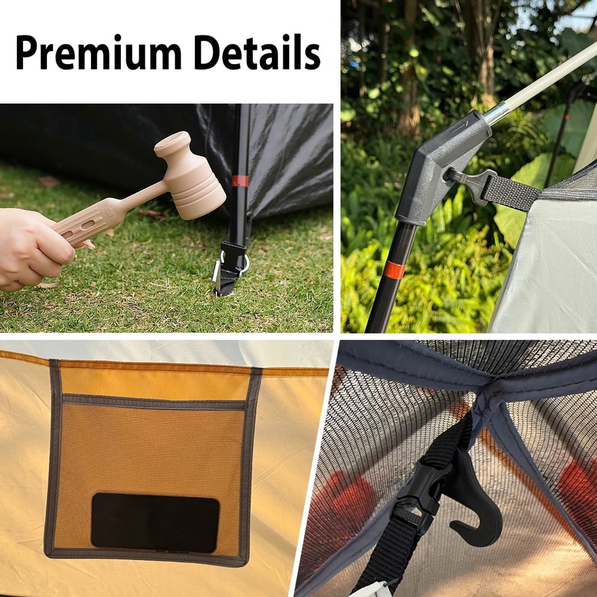 Tent - Campingtent - Familietent - Kamperen - Camping - 4-6 Personen - 320x210x180 cm - Uitklapbaar Zonnedak - Snelle Opzet - Groen/Beige – foto 5