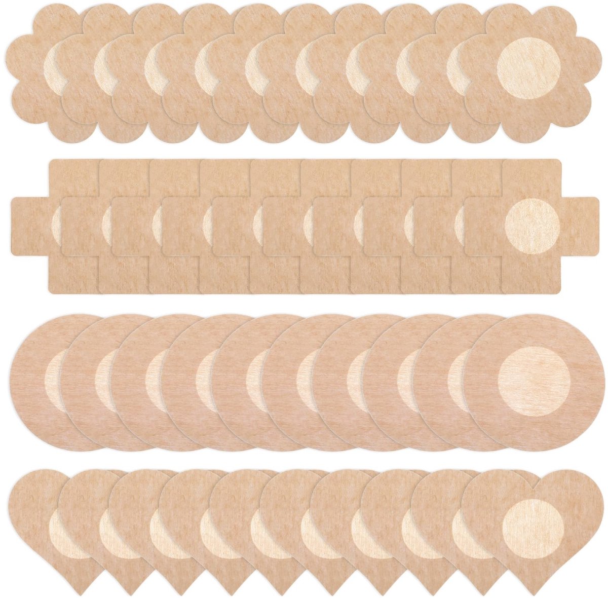 Dailygoods - Dailygoody - Wegwerpbare Borstbedekkingen - Onzichtbare Tepelstickers - Zelfklevend - Diverse Stijlen - Voor Vrouwen - Perfect voor Valentijnsdag