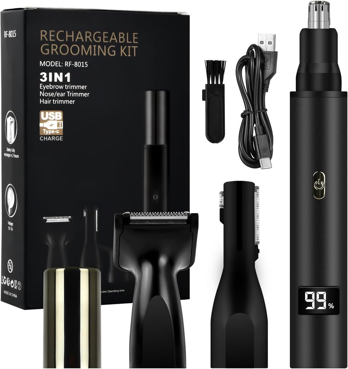 Neustrimmer Mannen - Bodygroomer - Scheerapparaat - Oortrimmer - Ergonomisch
