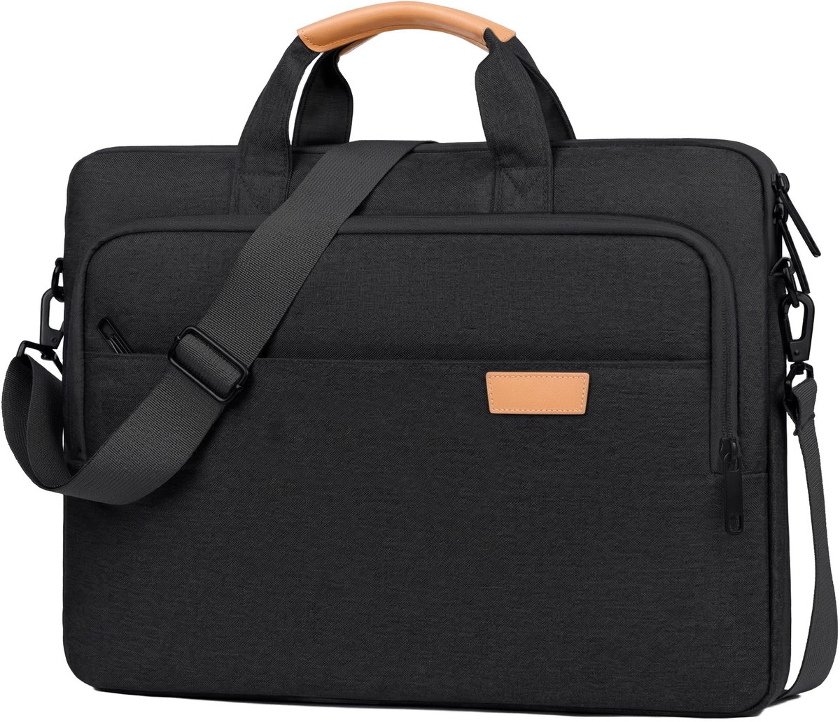 Laptoptas - 15/16.1 inch - 3-Laags Bescherming - Schoudertas - Verstelbaar - Extra opbergvakken - Laptophoes - Laptoptas Dames - Laptoptas Heren - Zwart