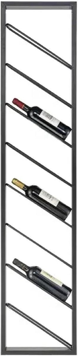 Wijnrek Metaal - Flessenhouder Wand - Wijn Opslag - Modern Design - 100 x 30 cm - Zwart