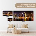 Illustration montrant les différentes tailles de toiles de la skyline de New York : 80x40 cm et 40x20 cm à côté d'une toile de 160x80 cm.