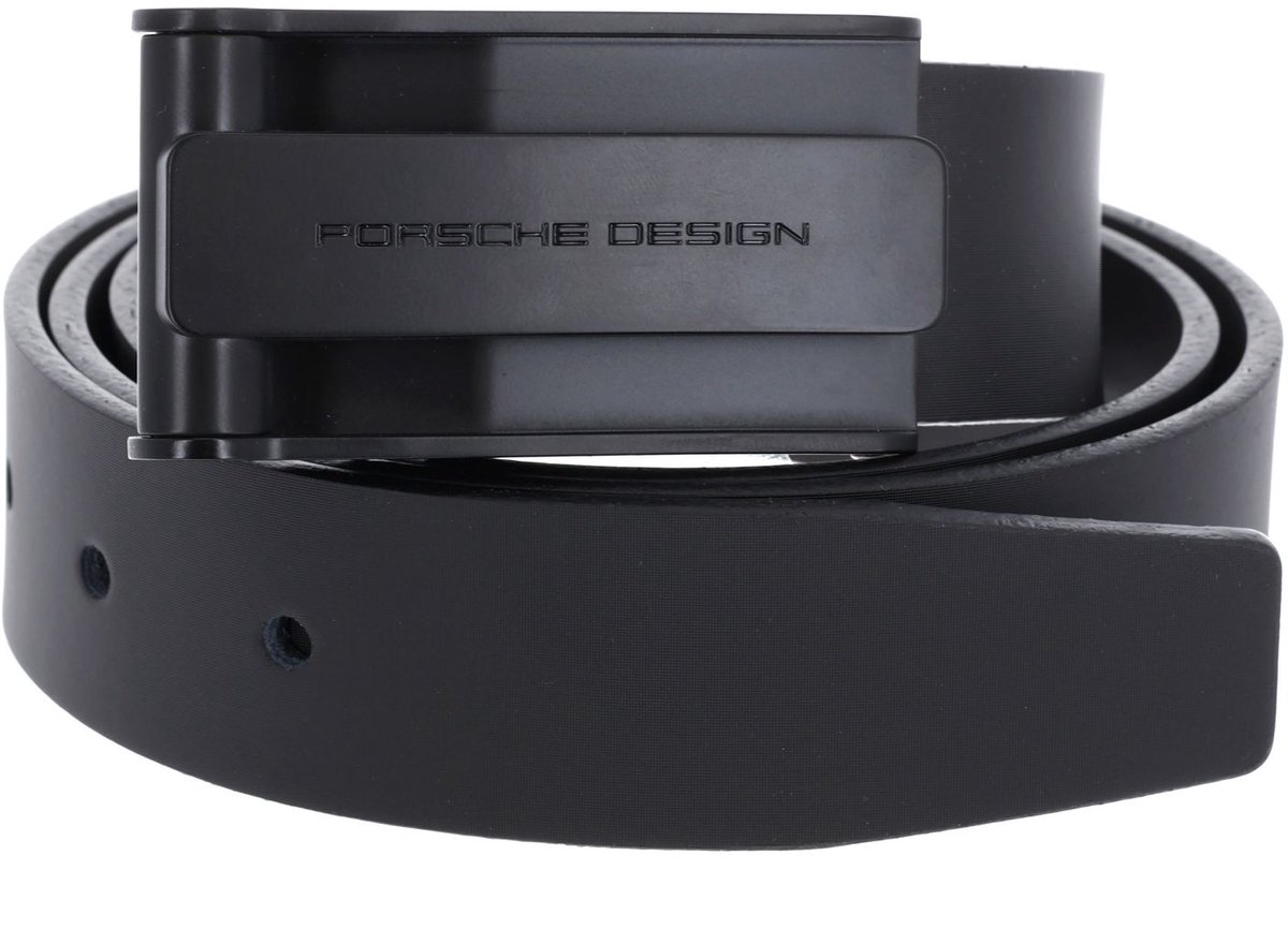 PORSCHE DESIGN Leren riem Business Hook Belt 3,5 W95 Black zwart